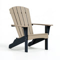 Sedia Adirondack da giardino 82 x 78 x 95 cm in plastica effetto legno beige e nero - stile rustico