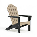 Sedia Adirondack 78 x 88 x 98 cm in plastica effetto legno beige e nero per esterni