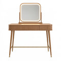 Toeletta 120 cm 45 cm 140 cm in legno marrone con specchio illuminato - stile moderno