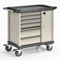 Carrello portautensili 80 x 50 x 90 cm in acciaio beige e nero con 7 cassetti per officina